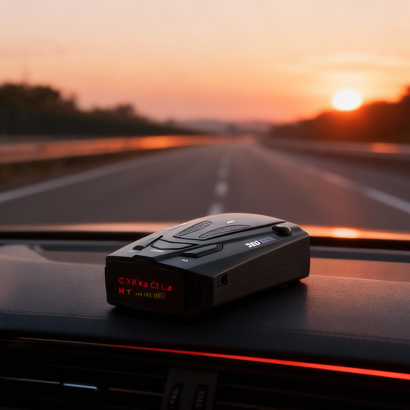 SpyCar radar detector in use on the road